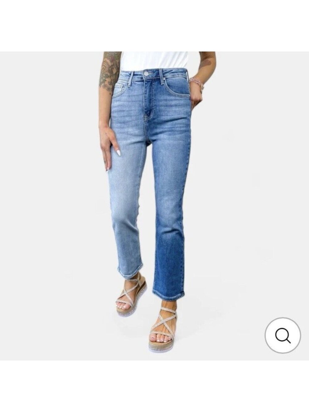 Risen Jeans High Rise Straight Ankle Blue Combo Size 3XL